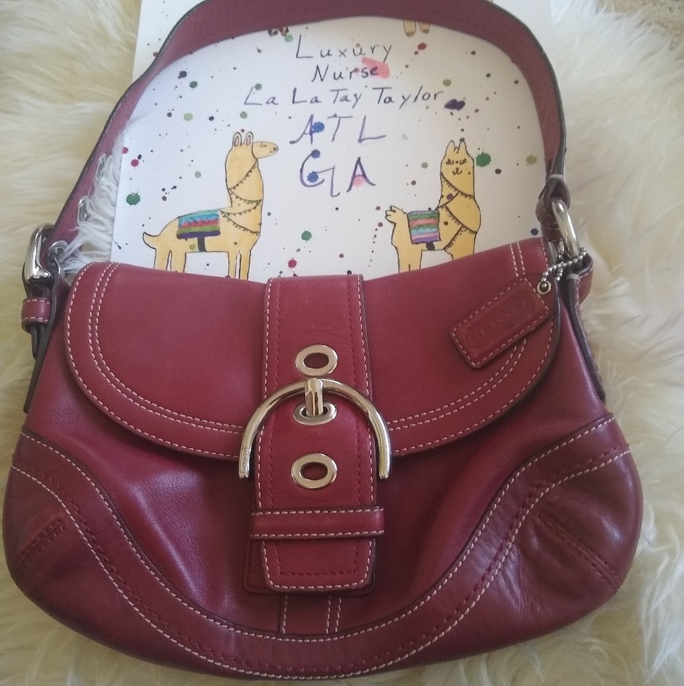 Coach Red Bag purse luxury leather